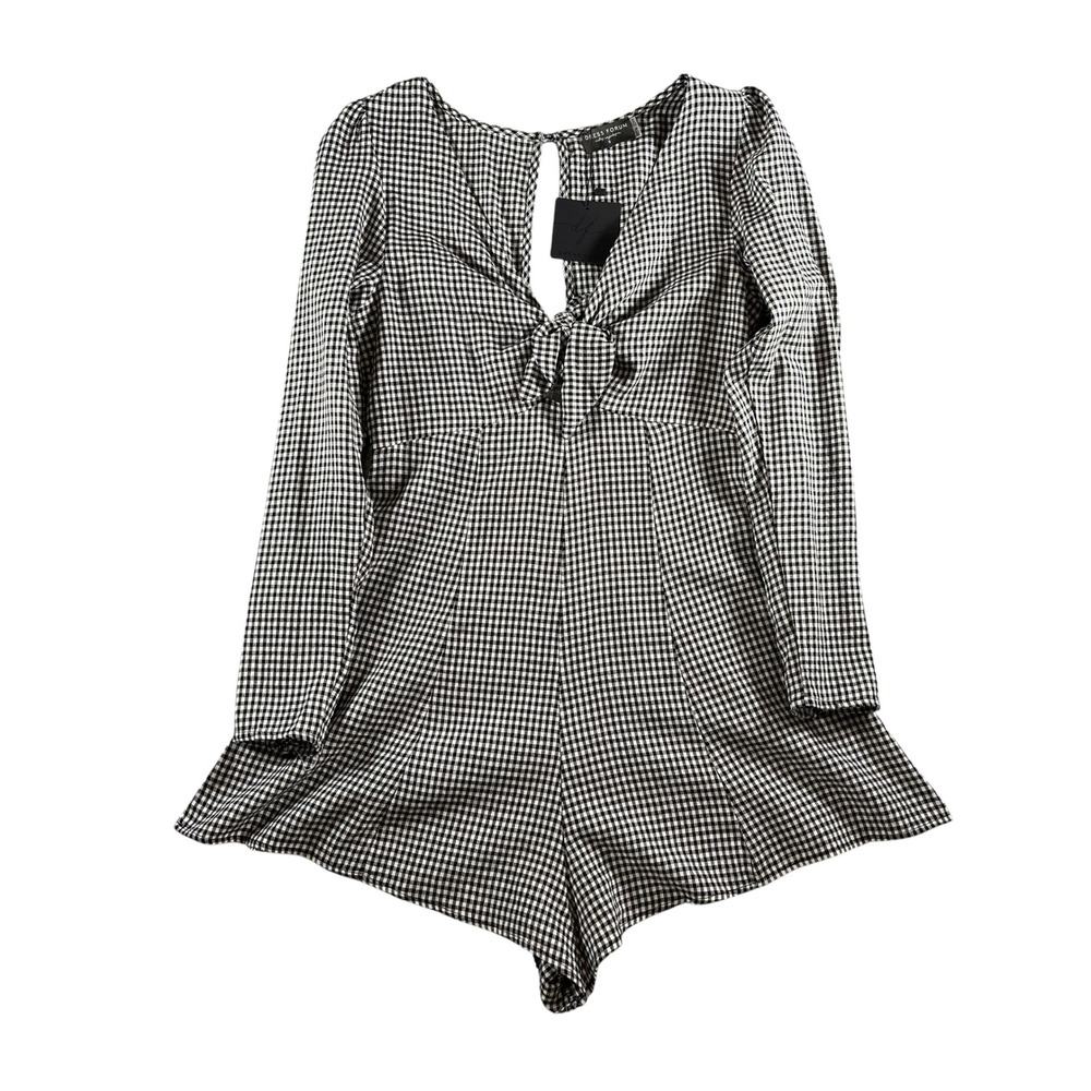 Dress Forum NWT Women's Gingham Long Sleeve Romper Size Small